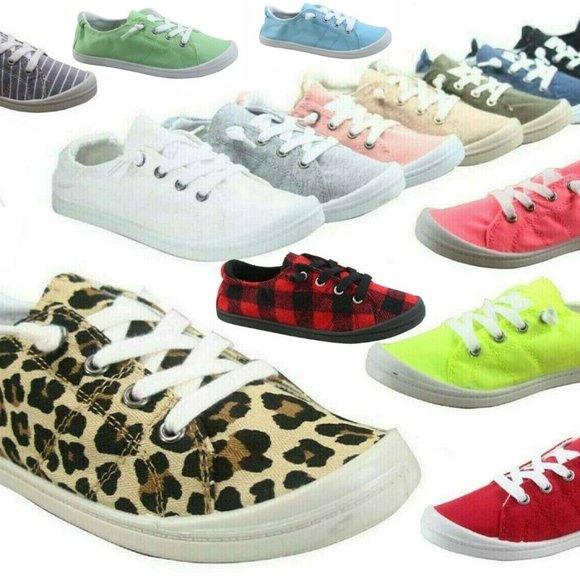 NEW Women's Causal Slip On Lace Up Look Conform Sneaker Shoes - Picture 2 of 16